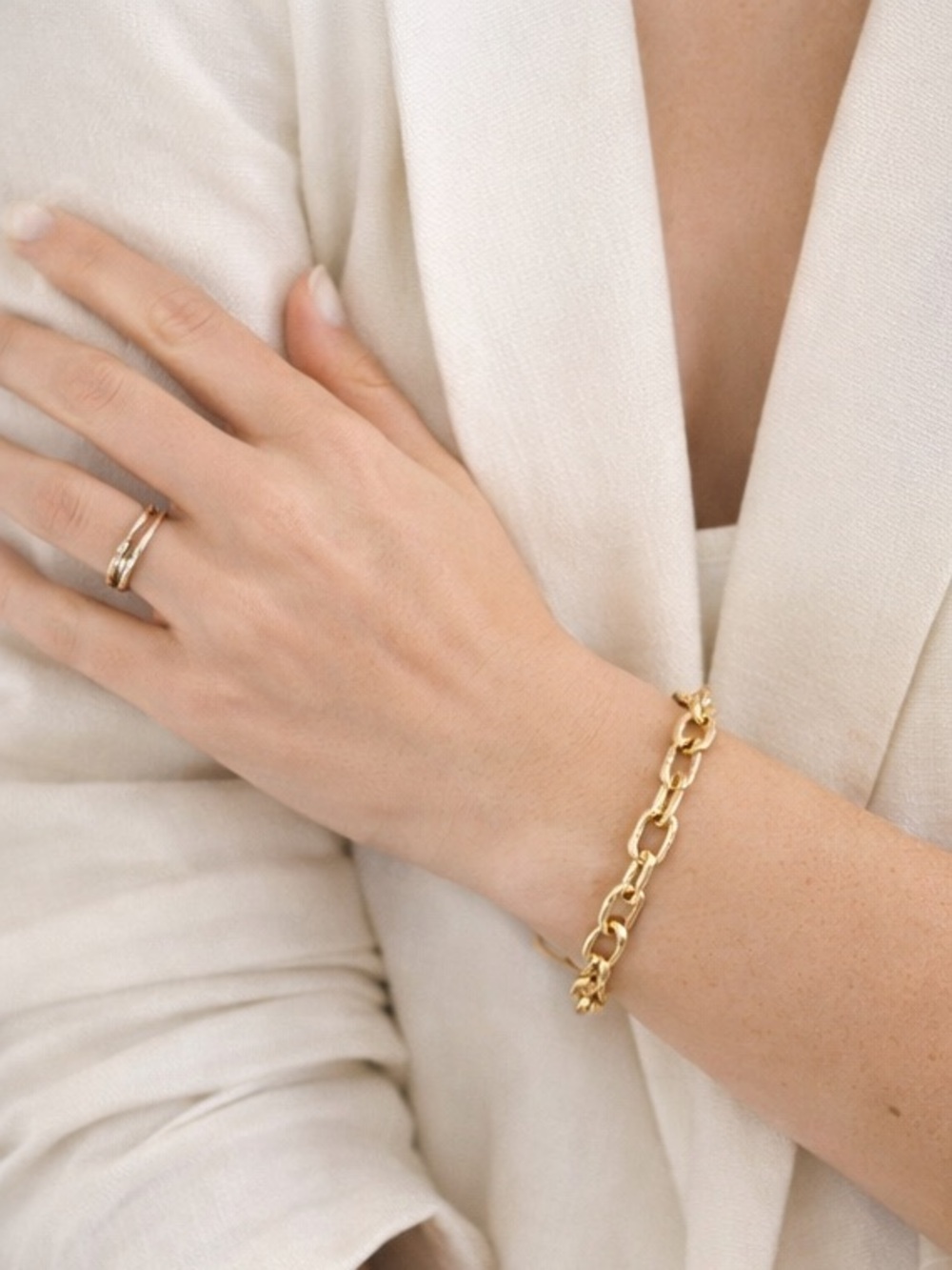 Chunky Gold Chain Bracelet Minimalist Statement Link Bracelet Dainty Stackable
